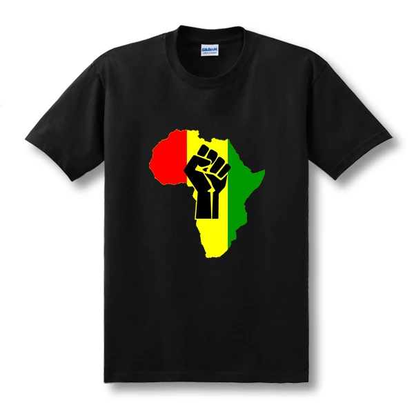 New AFRICA Power Rasta Reggae Music Logo Men's T-shirt Man Cotton Camisetas Print Short Sleeve T Shirt Streetwear