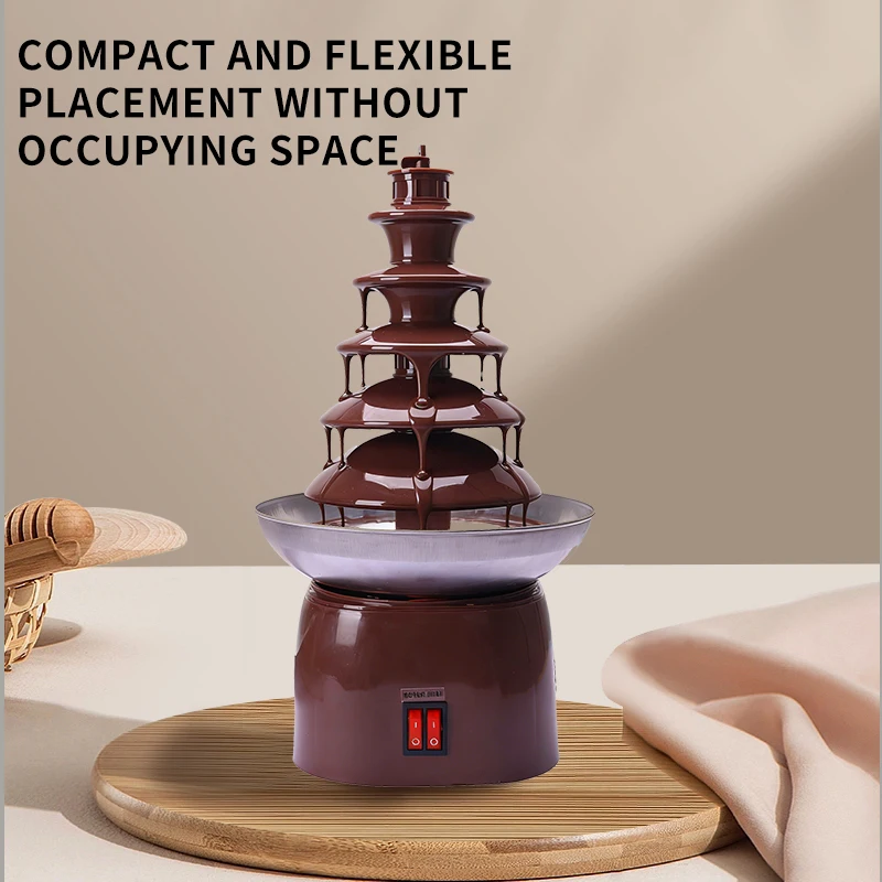 portable-5-tier-electric-chocolate-fountain-stainless-steel-fondue-melting-machine-for-home-party-celebration-kids-birthday