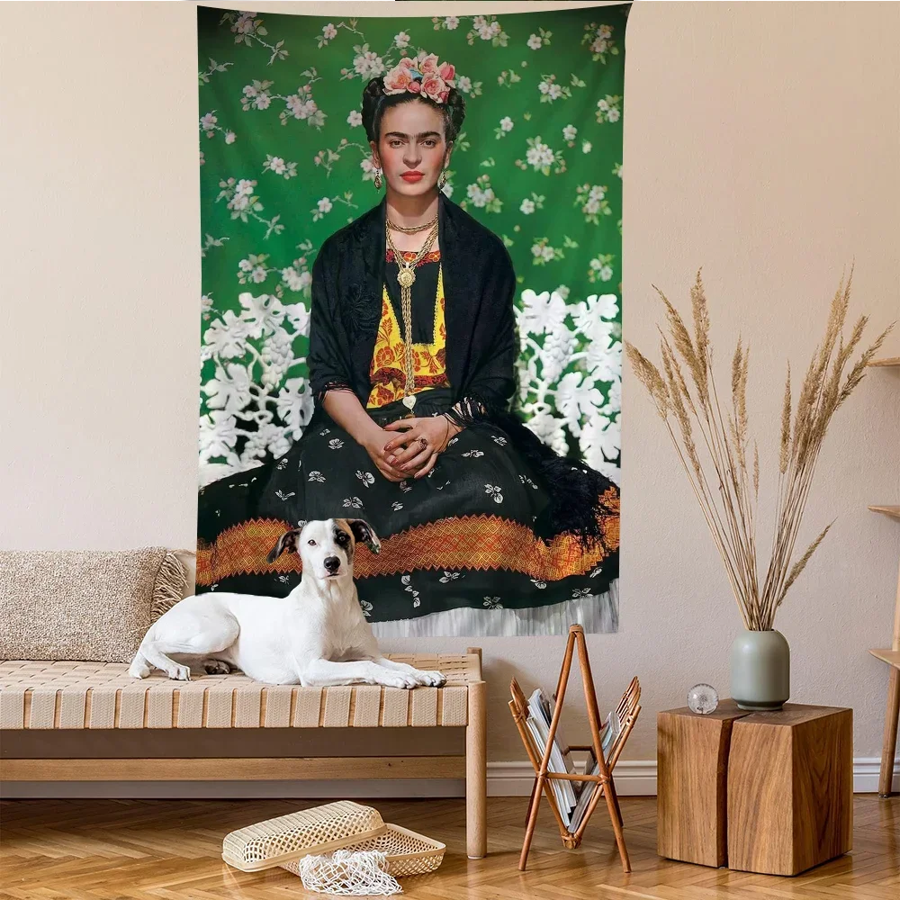 F-Frida K-Kahlo Printed Large Wall Tapestry Indian Buddha Wall Decoration Witchcraft Bohemian Hippie Wall Art Decor