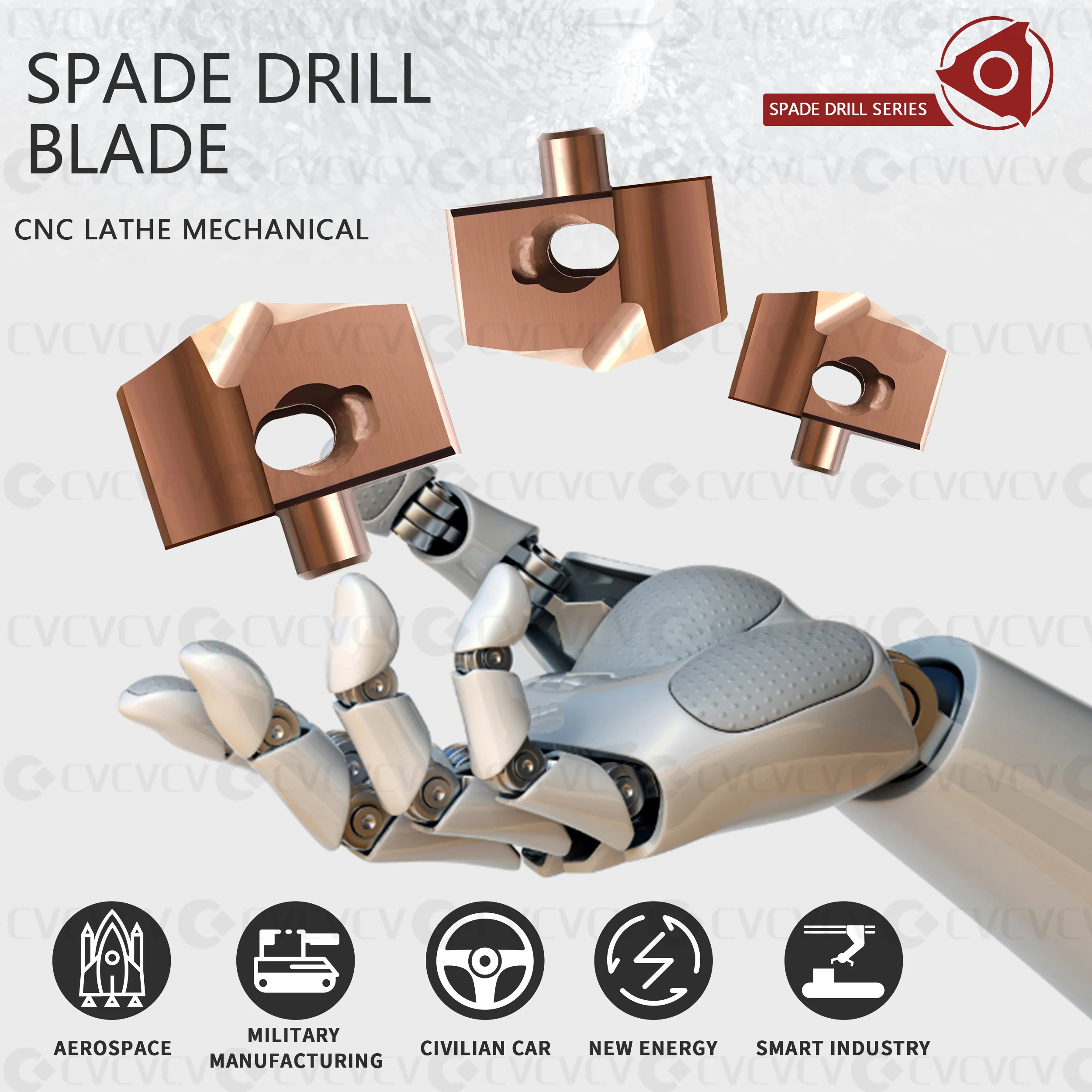 CNC Spade Drill Blade HCD16.0/17.5/18.8/25.5 CNC Lathe Deep Hole spade Drilling Inserts Carbide Blades CNC speed Drilling Insert