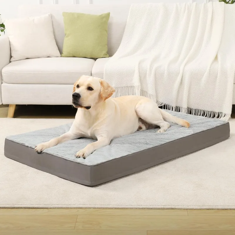 

Orthopedic Dog Bed Dog Crate Bed Waterproof Dog beds for Extra Large Deluxe Plush Washable Bed with Egg Crate Foam