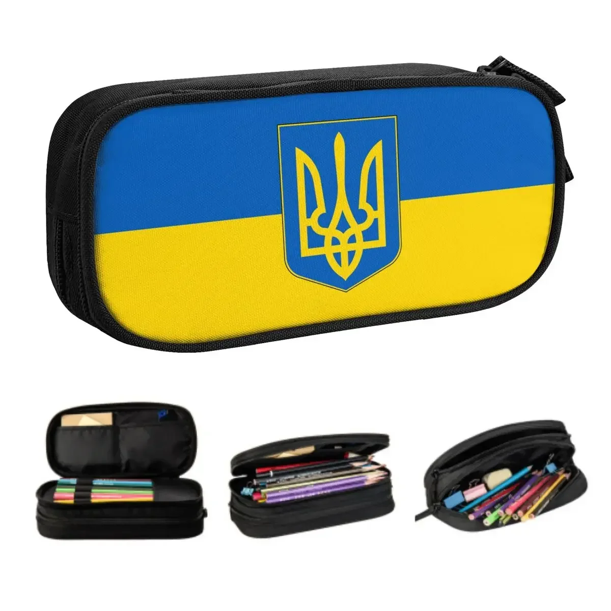 

Flag Of Ukraine Customized School Pencil Cases Boys Gilrs Large Capacity Patriotic Pencil Bag Pouch Students Stationery