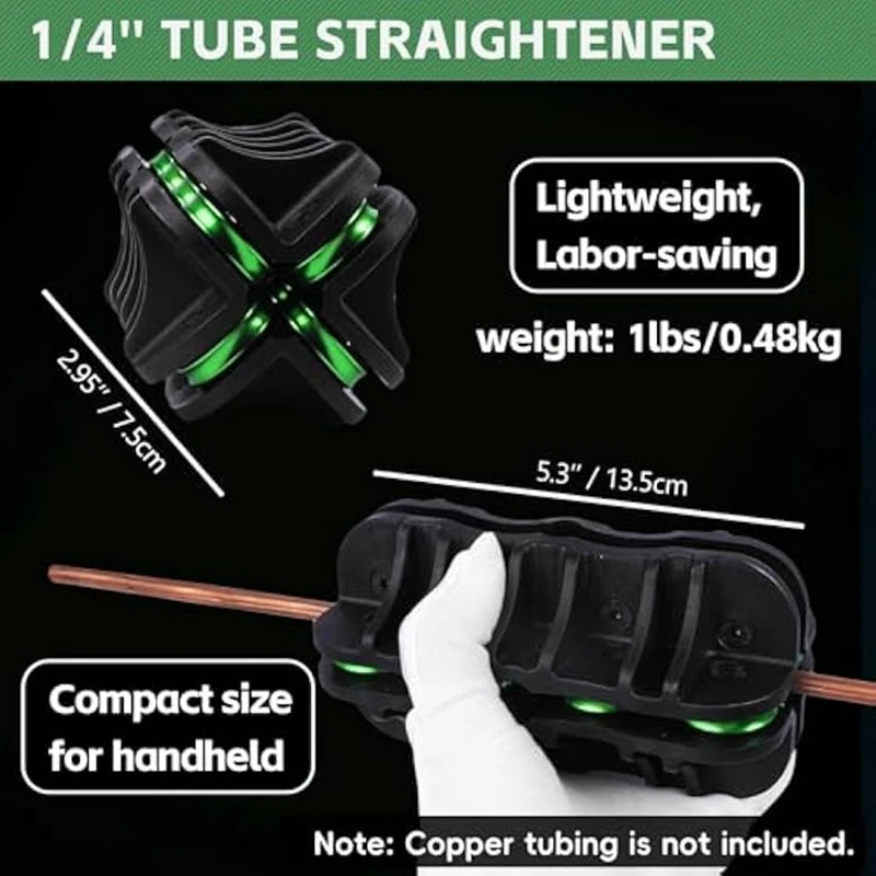 Handheld Tubing Straightener, O.D. Tube Straightening Tool For Brake Line Fuel Line Copper/Aluminum/Steel Coils