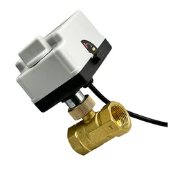 DN15 DN20 DN25 Motorized Ball Valve 220V 12V 24V 3-Wire 2 Point Control Brass Electric Ball Valve With Manual Switch