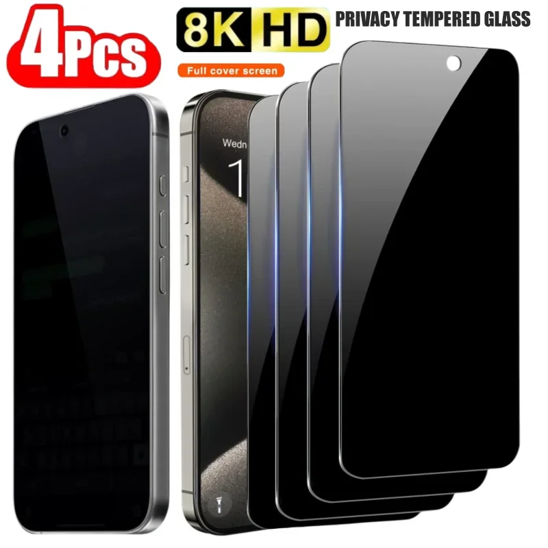 

1-4PCS Anti-Spy Glass For iPhone 15 14 13 12 11 PRO MAX Privacy Screen Protectors For iPhone XR XS Max 7 8 Plus Tempered Glass