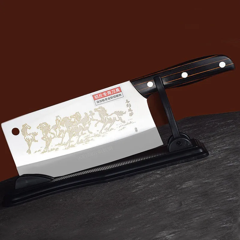 High-end 9Cr18mov Stainless Steel Kitchen Knife 57HRC Chinese Chef Slicing Knife Japanese Steel Cooking Cleaver Cooking Tools