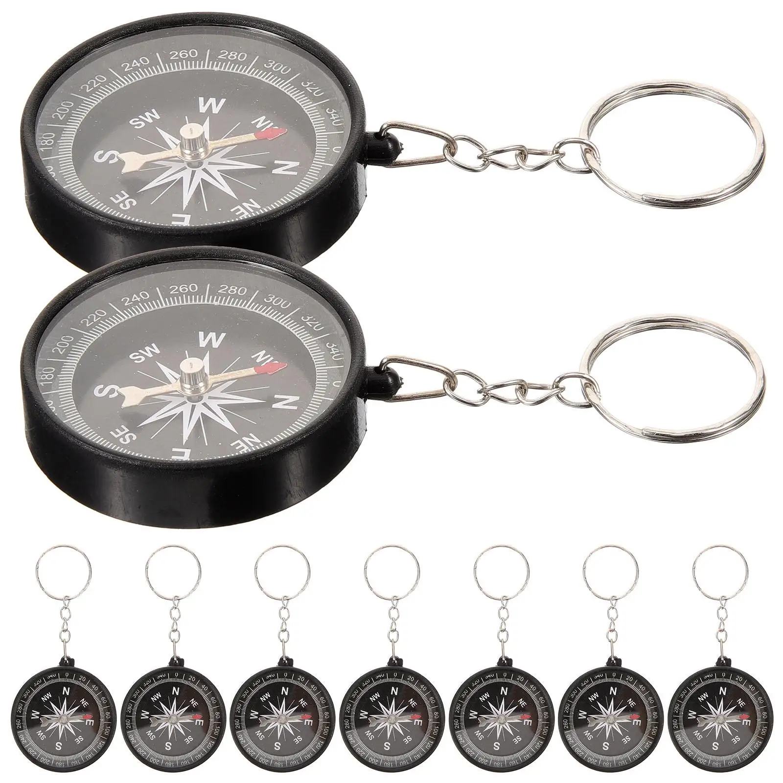 

12 Key Compass Pendants Key Chain Alloy Durable Elegant Gifts Birthday Valentine Mother Day Thanksgiving Christmas Kids Camping