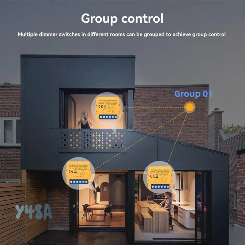 

Tuya Zigbee Dimmer Switch Module Smart Home DIY Module Control Supports Voice Control APP Control 2 Way-Y48A