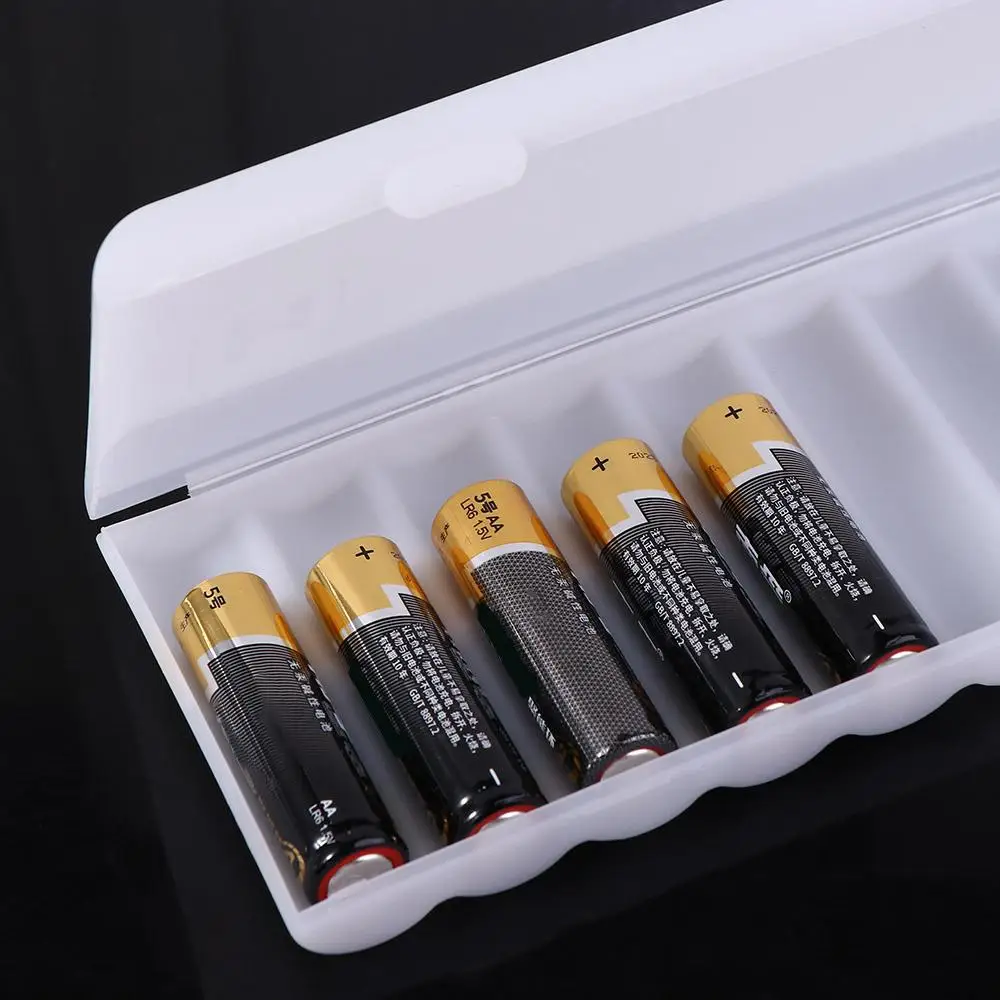 

PP White Container Organizer 18650 Battery Storage Box Battery Holder Cover Hard Case