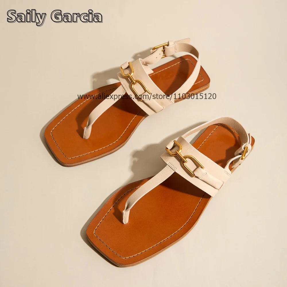 

Genuine Leather Back Belt Bucke Strap Sandal Flip Flops Summer NEW Breathable Beach Casual Flats Open Toe Sexy Women Shoes