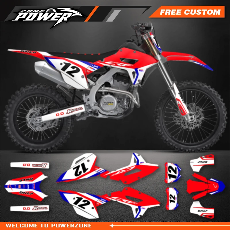 Powerzone Motorcycle Graphic Decal Stickers Kits For Honda CRF250RX 2022-2024 CRF450RX 2021-2024 Number Name Customize 14