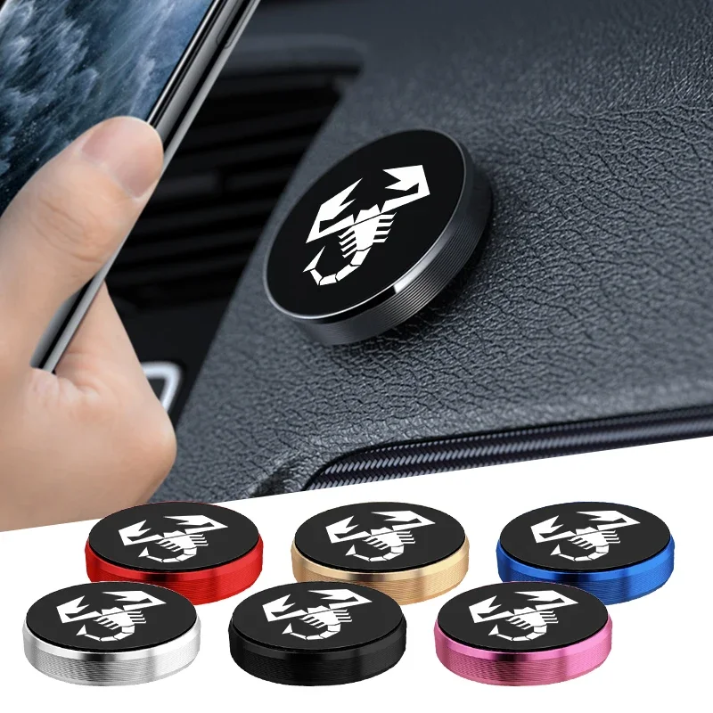 

Magnetic Car Phone Holder Round Strong Magnet Cellphone Stand Car Magnet Sticker For Fiat Abarth 695 595 124 Spider Accessories