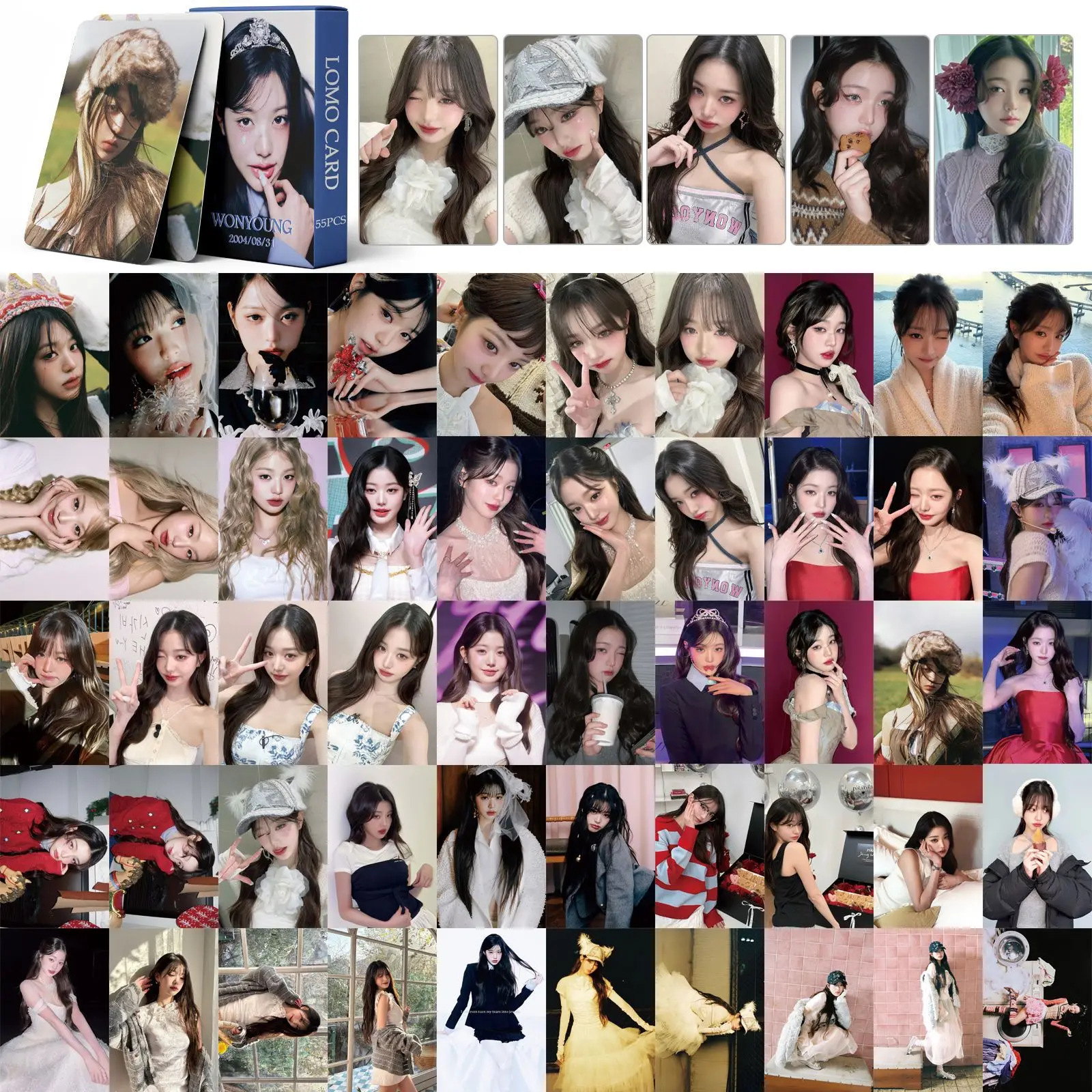 55 قطعة في المخزون IVE EMPATHY WONYOUNG المتمردين القلب المشاهير مروحة جمع بطاقة ألبوم بطاقة بطاقة بريدية صور بطاقة Lomo بطاقة هدية