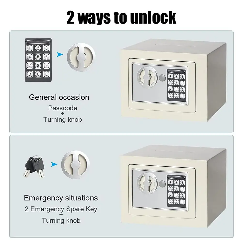 Anti-Theft Piggy Bank Key Lock Password Lock Small Digital Safe Box Compact Household Electronic Money Bank Children's Use