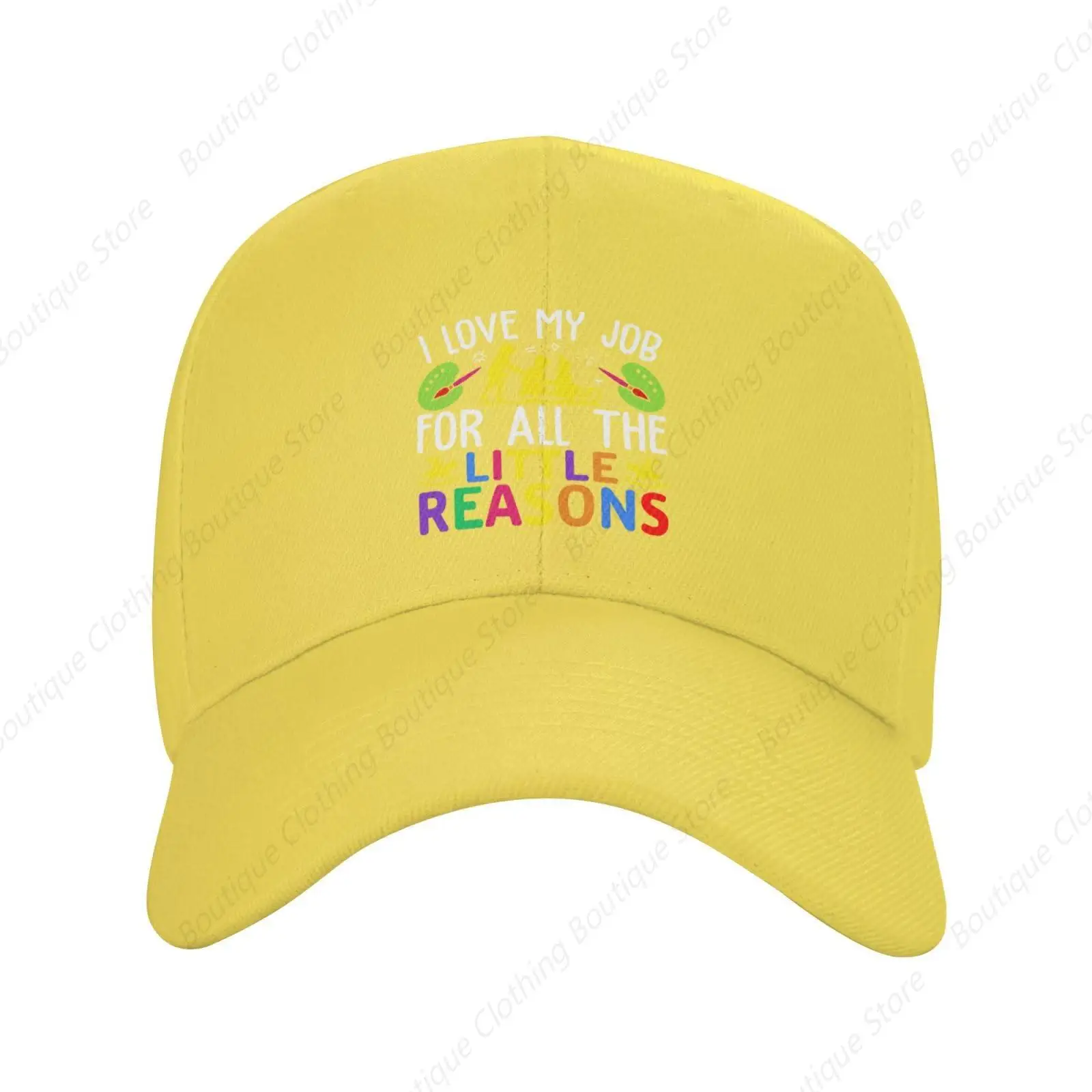 I Love My Job for All The Little Reasons Baseball Cap for Men Women Hat Adjustable Truck Driver Baseball Caps Dad Hats Yellow