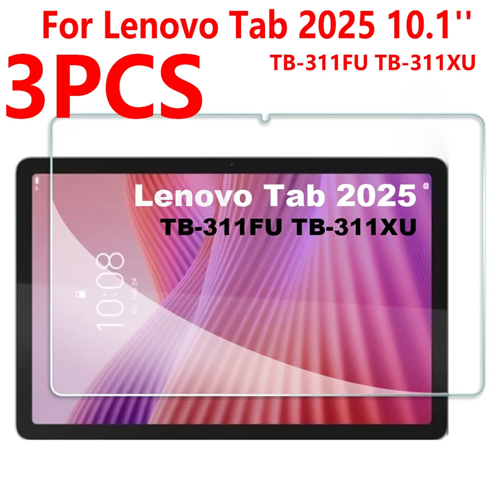 3 Pieces For Lenovo Tab 2025 10.1 Inch Tempered Glass Screen Protector TB-311FU TB-311XU Tablet Anti Scratch HD Protective Film