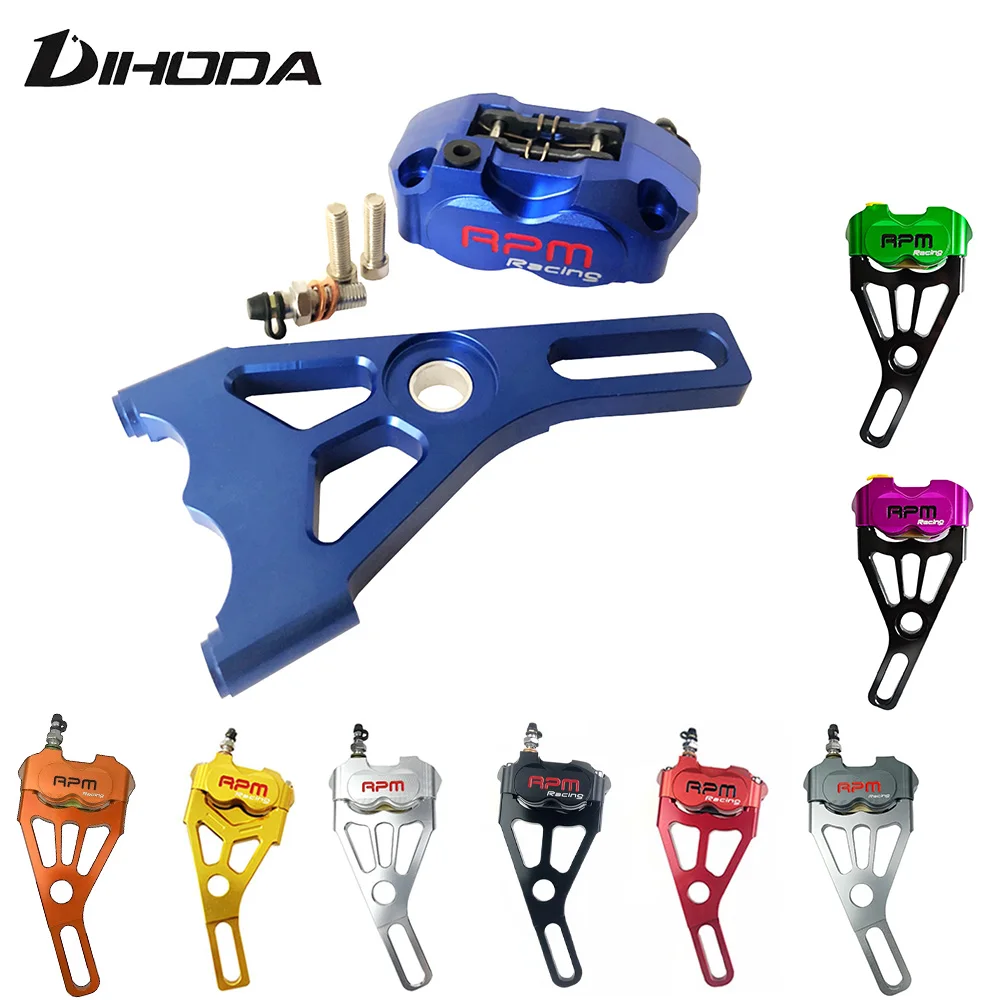 82mm Rear Brake Caliper Conversion Kit CNC Aluminum Motorcycle Universal 220mm Disc for Flat Fork System Scooter Modification