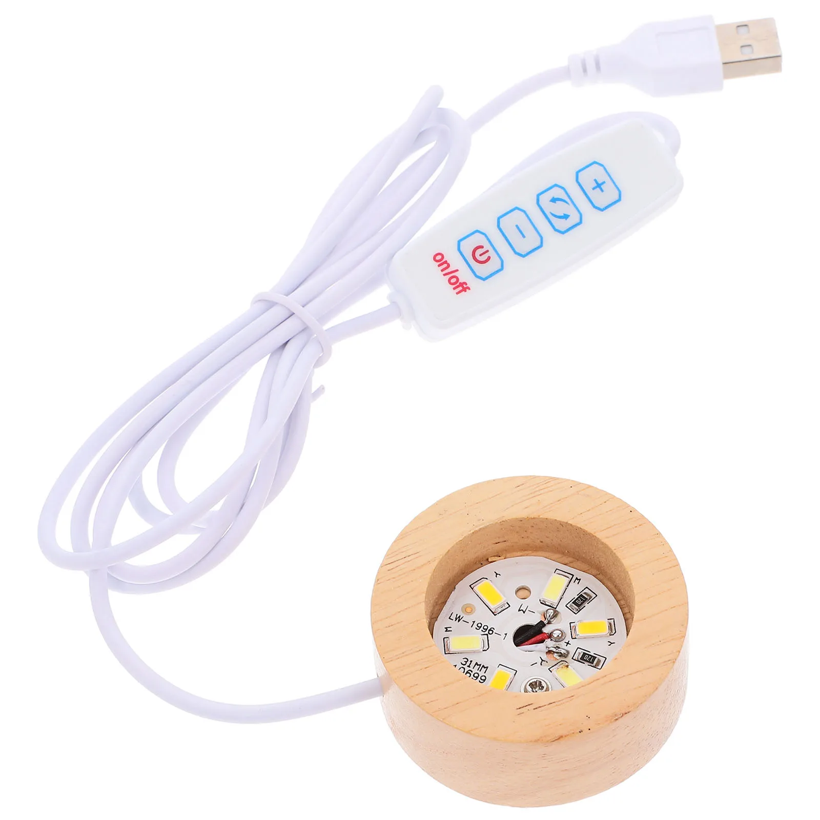 

Wooden Ball Light Base Led Display Stand 3 Color Changing Small Lamp Base For Home Decor Gazing Ball Table Decoration Lighting