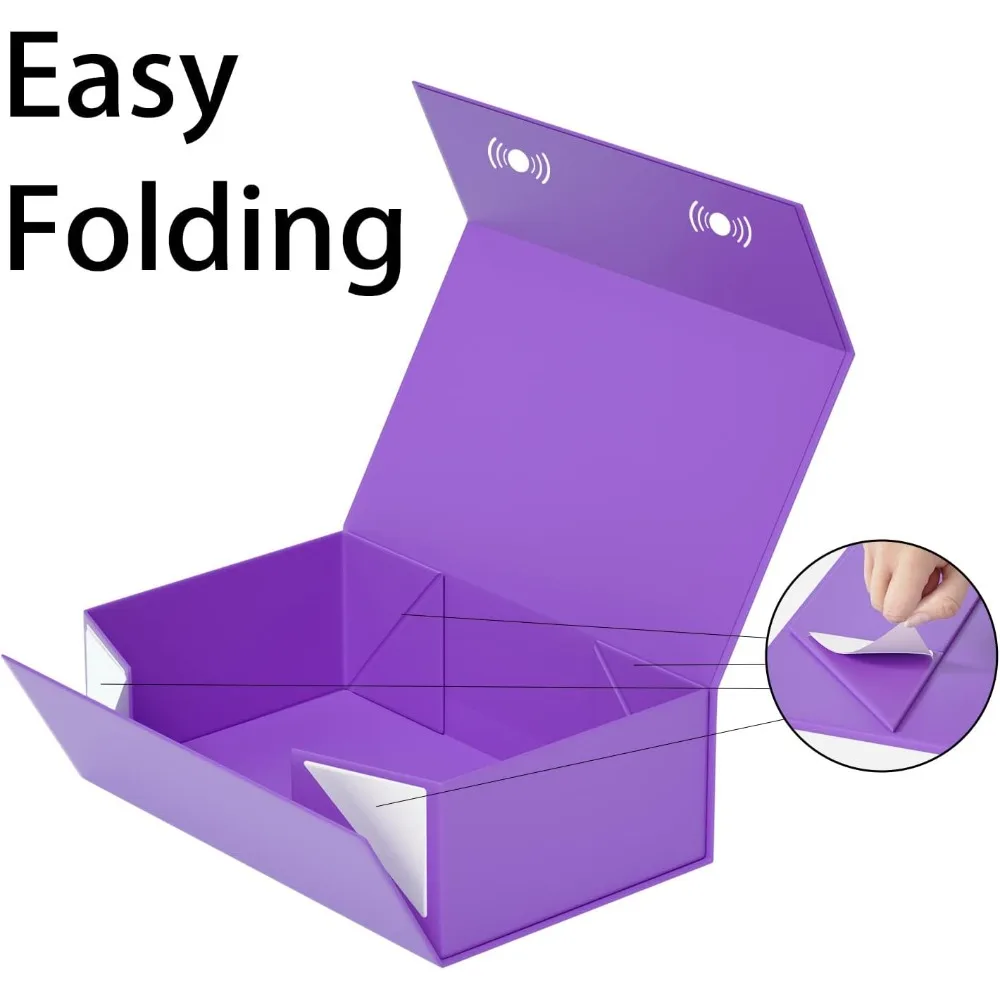 Collapsible Magnetic Closure Gift Box for Presents Bridesmaid Proposal Wedding Christmas Halloween Birthday Party Favor Packaging 9.5x6x3 Inches - view 5