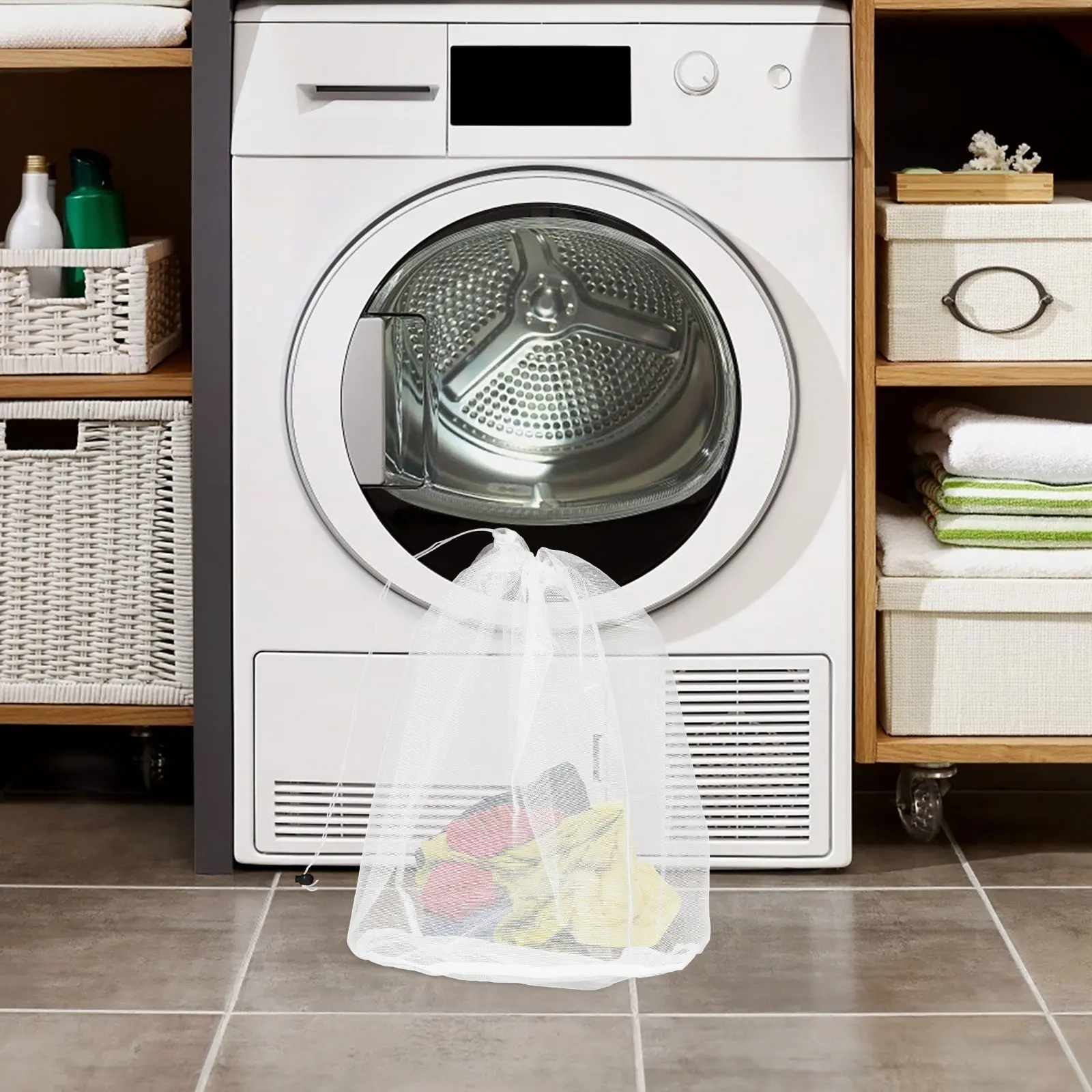 

2Pcs Thickened Nylon Mesh Laundry Bags Fine Lines Washing Protection Bags Foldable Lightweight Bra Panties Underwear Net Large