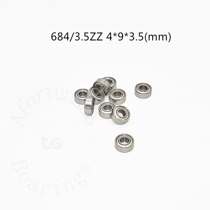 

684-3.5ZZ Bearing 684zz 10 Pieces 4*9*3.5(mm) free shipping chrome steel Metal Sealed High speed Mechanical equipment parts