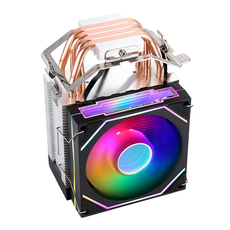 CPU Cooler Fan Compatible with LGA115x 1200 1700 1851 2011 2066 X99 AM4 AM5 2/4/6 Heat Pipe Air-Cooled Processor 90mm 4 pin PWM
