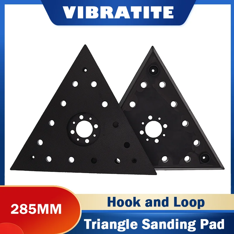 

285*285*285 мм треугольная сменная накладка на липучке, 1 шт., шлифовальная накладка без пыли с несколькими отверстиями для шлифовальной машины для гипсокартона, шлифования