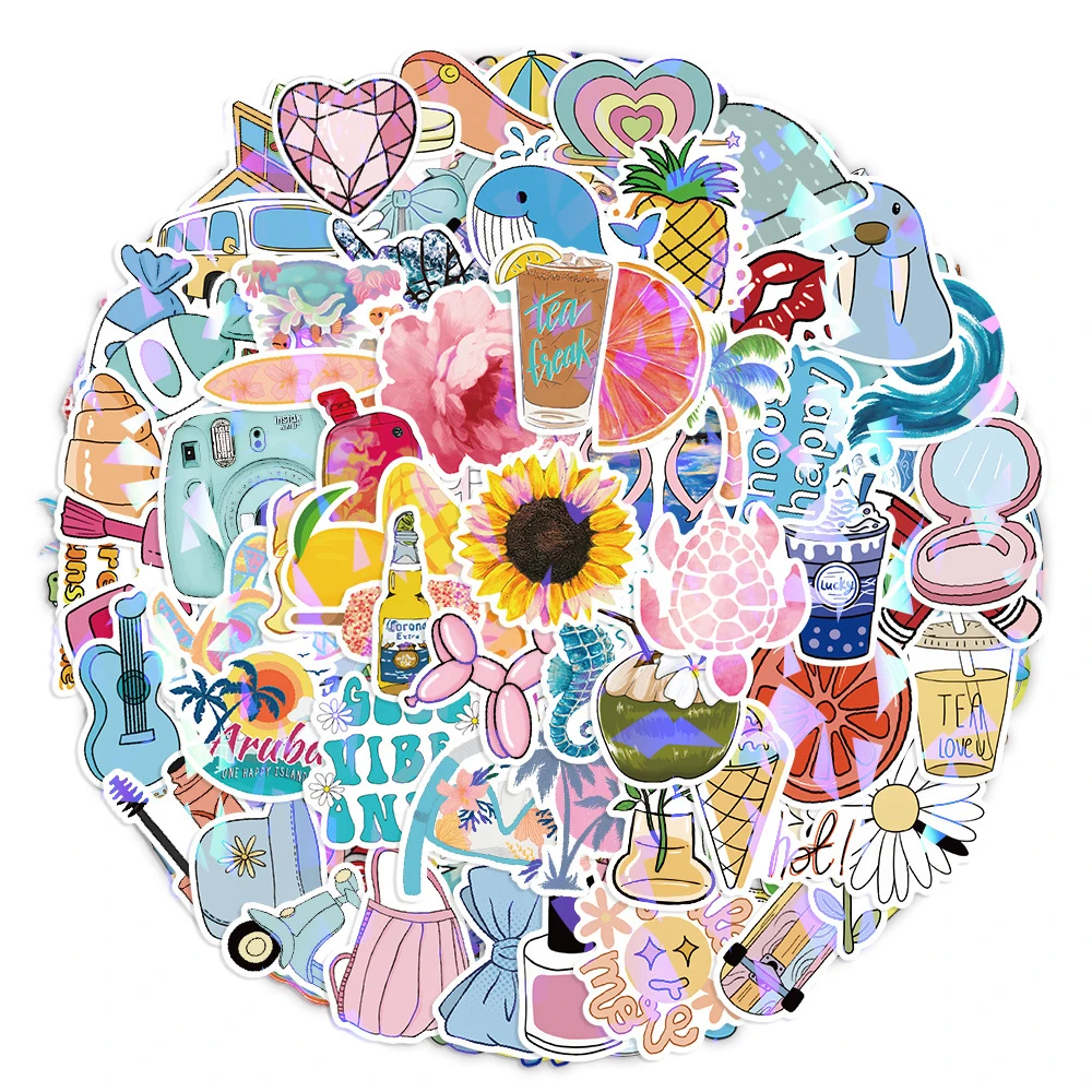 

10/30/50/100/200pcs Ins Style Little Fresh Aesthetic Stickers Cute Cartoon Sticker Luggage Laptop Phone Girl Decals Decoration