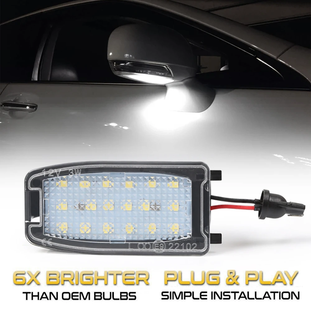 

2Pcs Canbus LED Under Mirror Lamps Puddle Light For Land Rover Discovery 3 4 Freelander 2 Range Rover 3 Sport L320 LR2 LR3 LR4