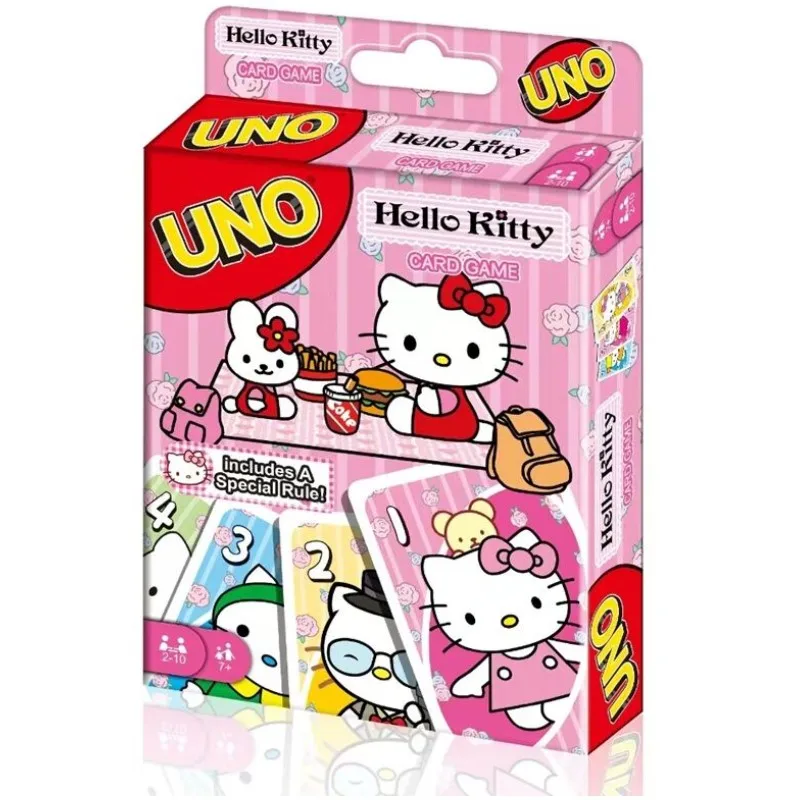 Mattel 게임 UNO 헬로 키티 카드 게임, TV 쇼 테마 그래픽 및 특별 규칙, 2-10 인용, 가족의 밤