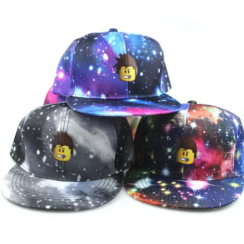 ROBLOX Game Merchandise, Starry Sky Hip-Hop Couple's Cap, Korean Style Baseball Cap, Flat Brim Hat, Unisex Dad Hat