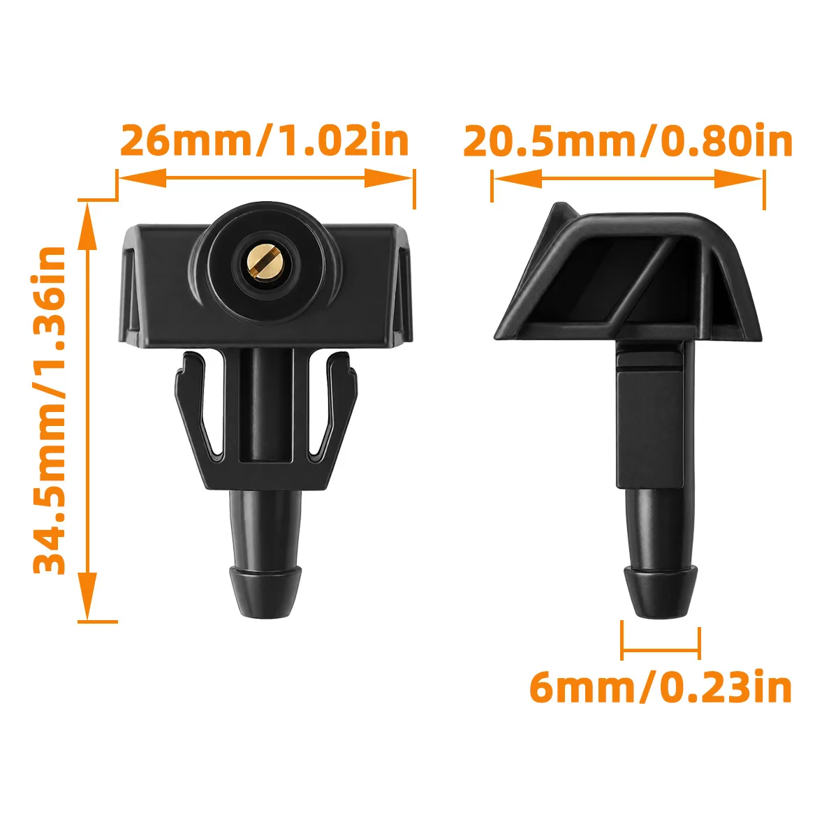  2 Stück Auto-Windschutzscheiben-Wasserdüse, einstellbarer Sprühstrahl, passend für Nissan Tiida Venucia R50 X-Trail Sylphy Juke, 289329U000, 28932BA61A – Detail 7