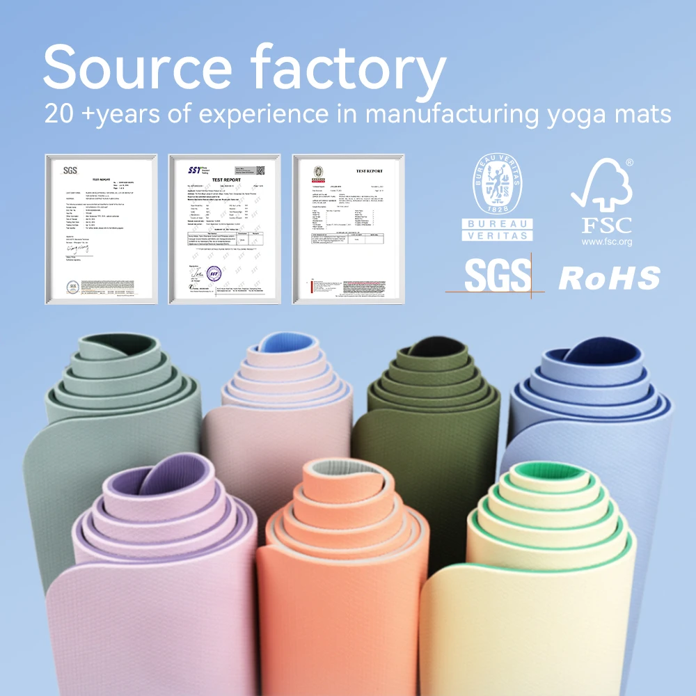 High-end Luxury TPE Yoga Mat Anti-slip Fitness Custom Logo Printed Durable Oval Pilates Mat