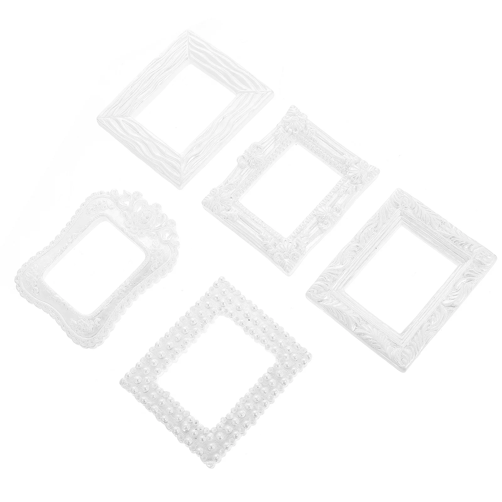 

5Pcs Exquisite Resin Photo Holders Vintage Style Rational Structure Design for Photos Paintings Resin Photo Holders