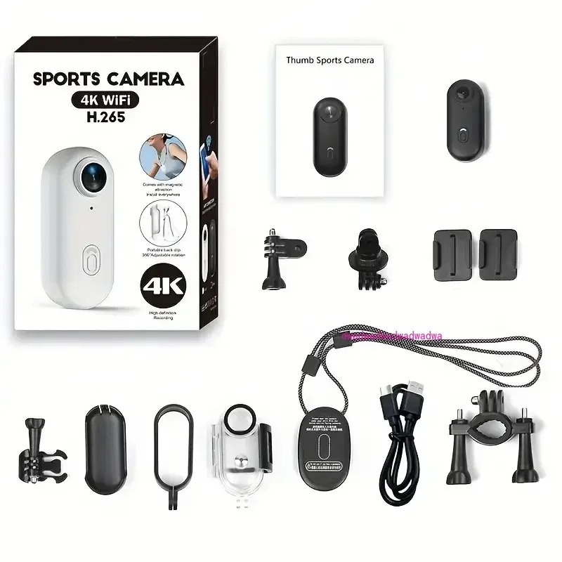 

4K Thumb Action Camera, HD Sports Camera, Digital Image Stabilization, Automatic Exposure, 800mAh Battery, Rechargeable Lithium