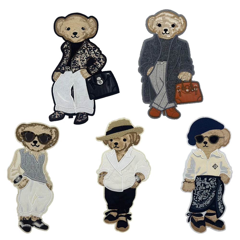 Cartoon cute bear cloth stickers DIY sewing clothes patches embroidery clothing accessories embroidery patches