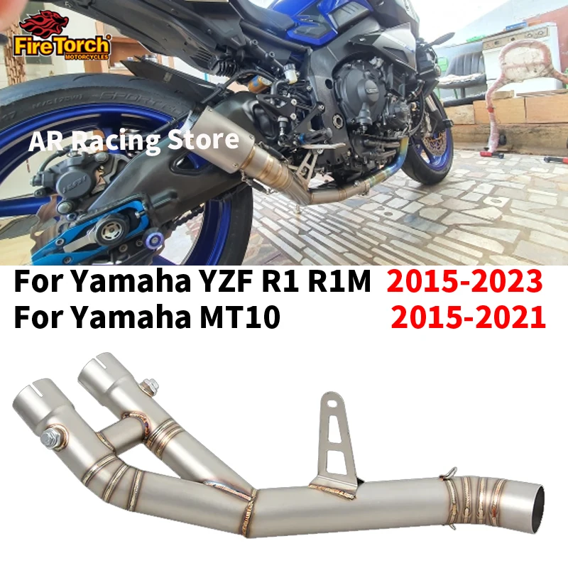 

Slip On For Yamaha YZF R1 R1M 2015 - 2023 MT10 2015-2021 Motorcycle Escape Exhaust System Mid Link Pipe Connection 60mm Muffler