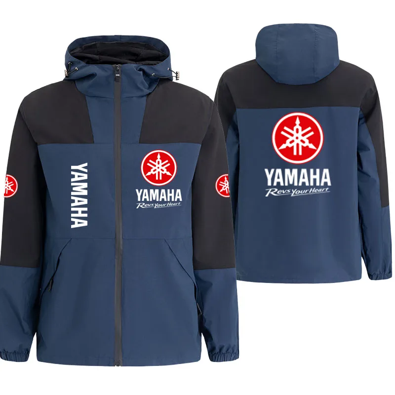 Yamaha Men's Racing Jacket, Lightweight Windproof and Waterproof Jacket for Spring and Autumn, Outdoor Sports and Casual Hooded