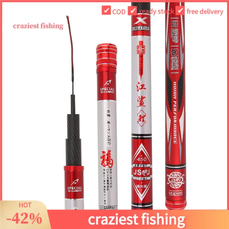 

Carp Cane Carbon Telescopic Rod Stream Carp Fishing Accessories Rockfishing Spinning for Fishing Rod 5 M 6 M Fiber Kit