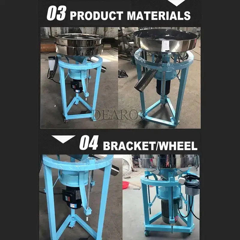 750W 50CM Setaccio vibrante per polvere Setaccio vibrante per alimenti Setaccio elettrico rotante Setaccio per farina in acciaio inossidabile