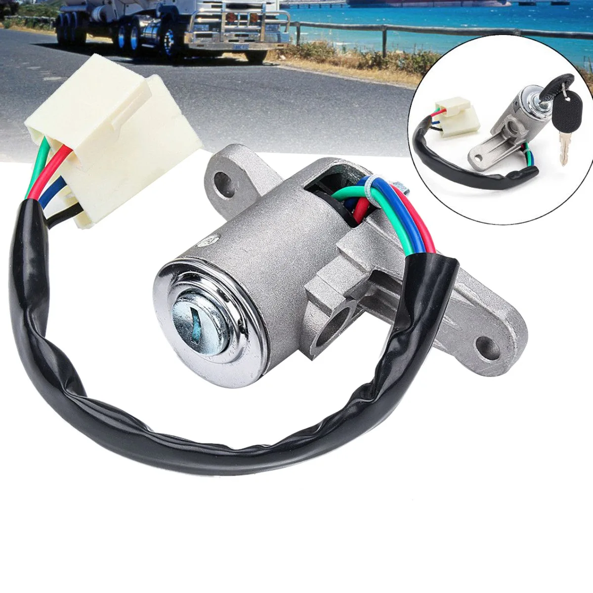 Ignition Barrel Switch Cylinder Lock with 2 Keys for Iveco Eurocargo Eurotech Eurotrakker 4837683 41040470 504026642