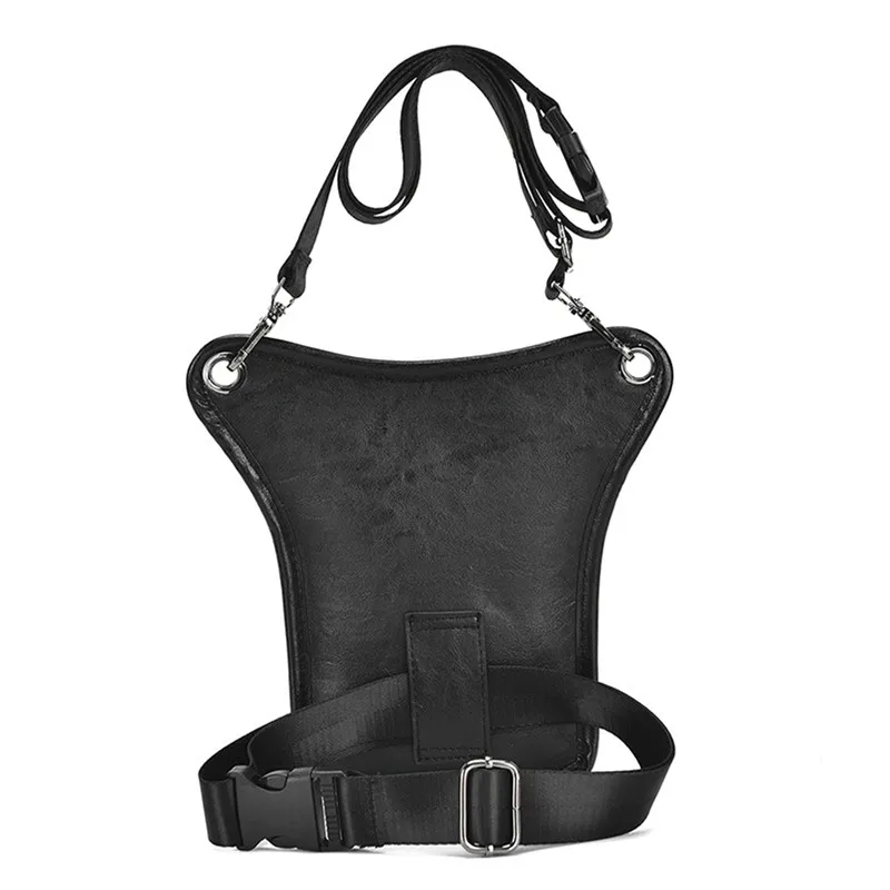 PU Leather Men Design Casual Coffee Classic Shoulder Sling Bag Fashion Travel Fanny Waist Belt Pack Leg Bag Belt Hip Bag