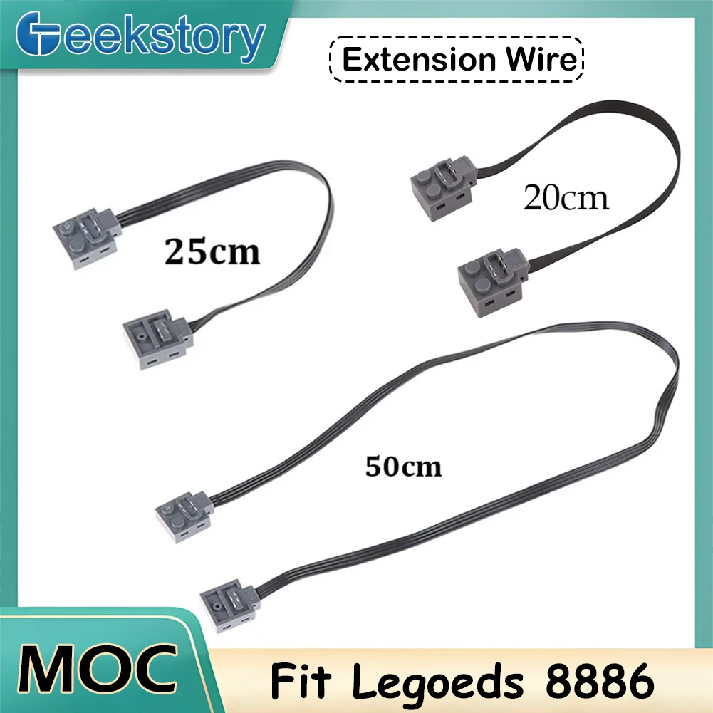 MOC Power Functions Extension Wire 20/25/50cm Repair Replacment Cord Line Compatible with legoeds Building Blocks 8871 8886 8293