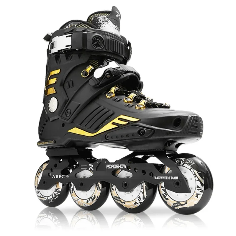 Новые роликовые коньки RX6, мужские и женские однорядные туфли на плоской подошве, роликовые коньки для взрослых, роликовые коньки для начинающих, прямые колеса