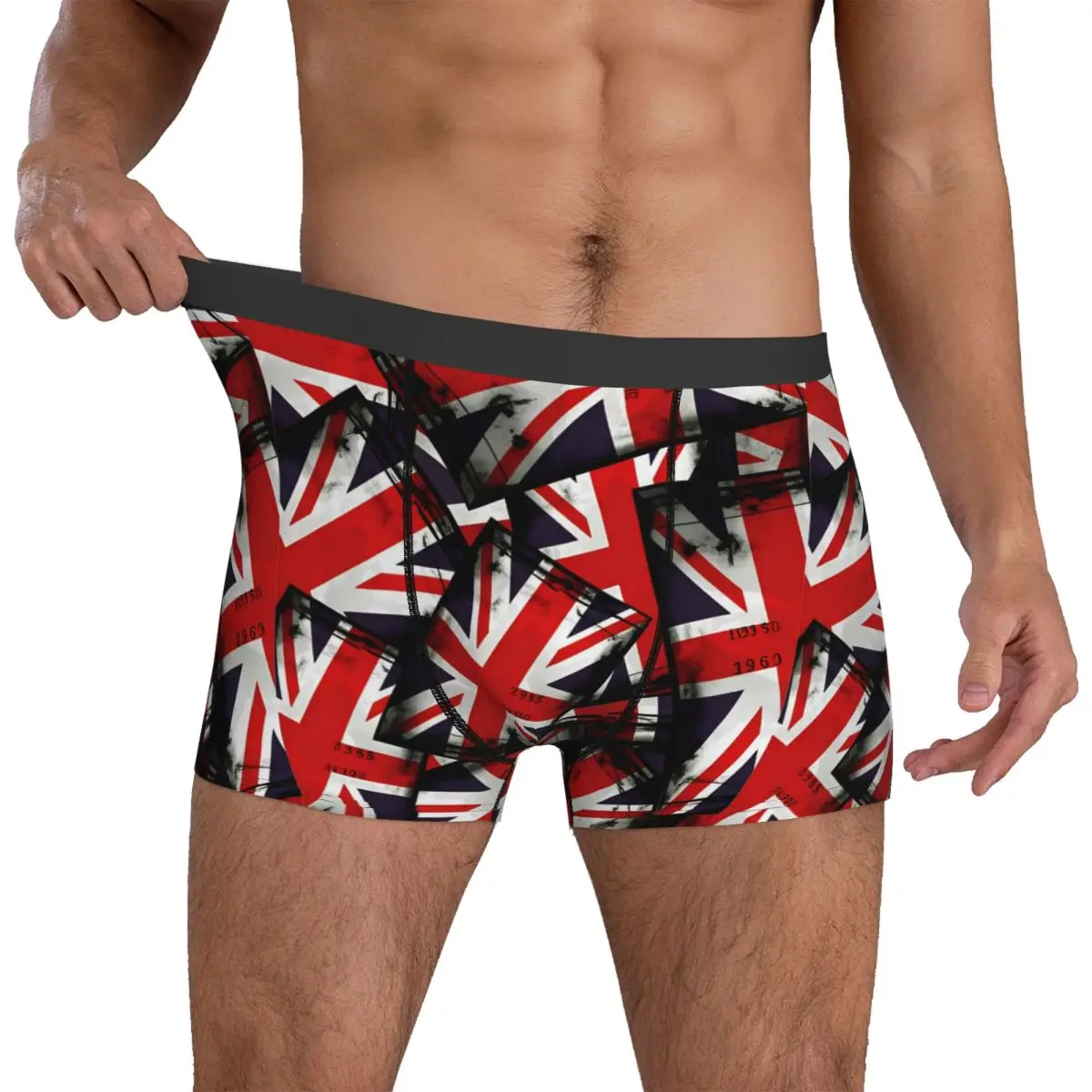 

British English Flag Underwear Sexy Soft Panties Design Boxer Brief For Male Pouch Plus Size Boxershorts