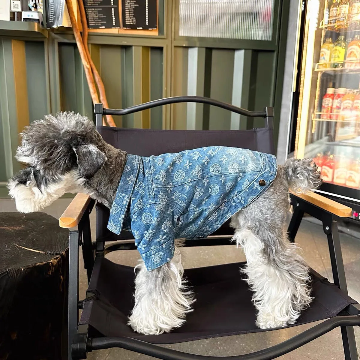 Pet Dogs Denim Coat Jacket Puppy Cats Clothes Cool Apparel For Small Medium Dogs Cowboy Schnauzer Dobby Bear Teddy Pet Clothing