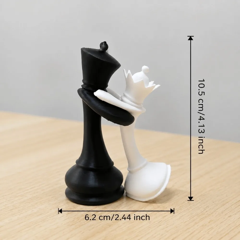 Creative 3D Printed Chess Statue Home Decoration Couple Gifts King And Queen Statue Sculpture Funny Desktop Ornaments Office view 6