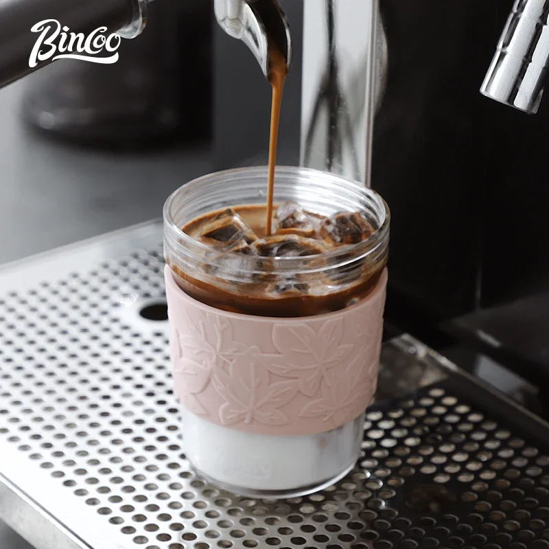 

Bincoo 300mlHigh borosilicate glass Water Insulated Coffee Cup Milk Tea Juice Cup Cute Portable Water cup