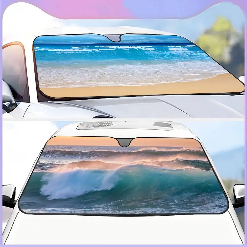 

Освежающий синий летний пляжный солнцезащитный козырек для автомобиля, складной, милый, забавный, от Vincent, для легковых и внедорожных автомобилей, блокирует солнечные лучи