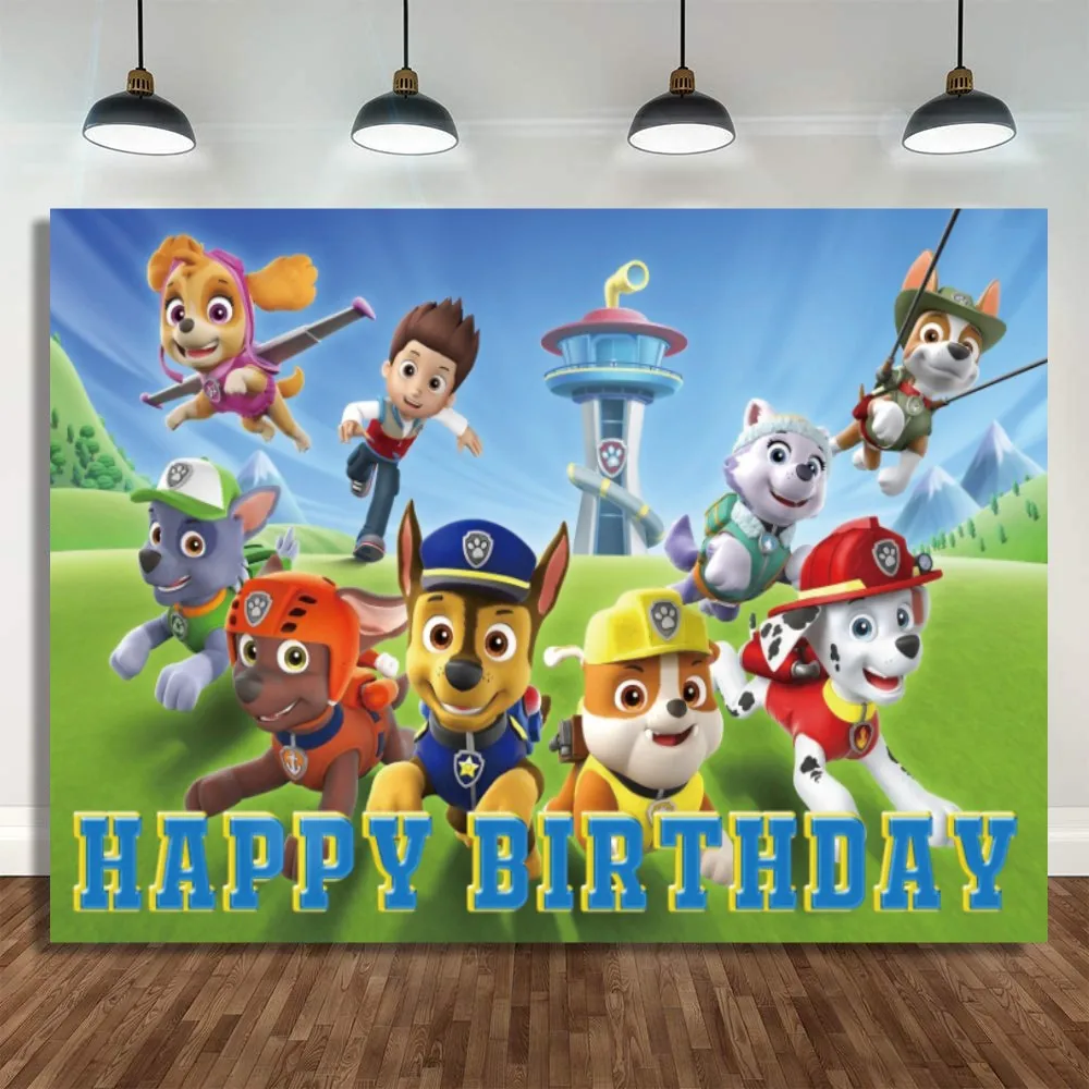 パウ・パトロールのデコレーション背景、パーティー写真撮影用背景、パウ・パトロールの背景幕ポスター、壁、写真スタジオ用品